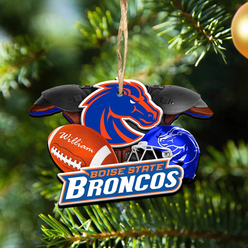 Boise State Broncos 2 Layered Wooden Ornament 2024 Version Personalized Your Name, America Football Ornament, Football Lover Gifts ETHY-52282