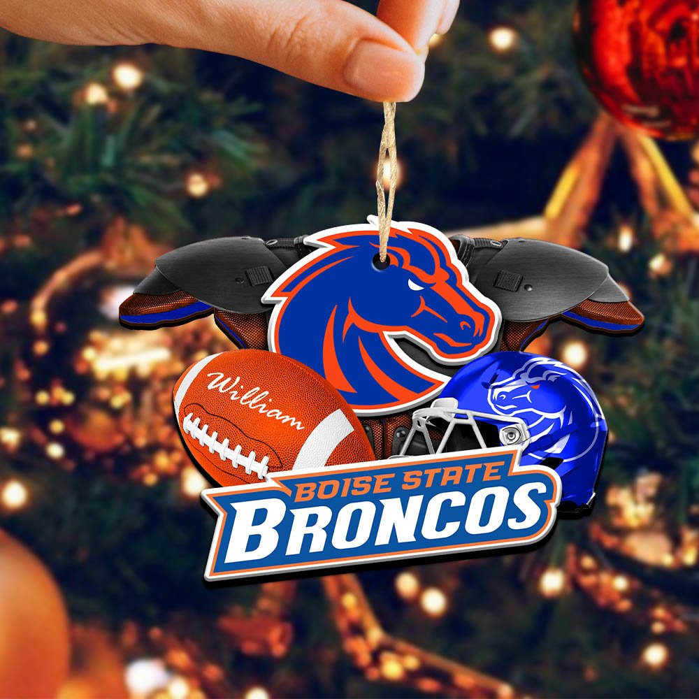Alternative view of Boise State Broncos 2 Layered Wooden Ornament 2024 Version Personalized Your Name, America Football Ornament, Football Lover Gifts ETHY-52282