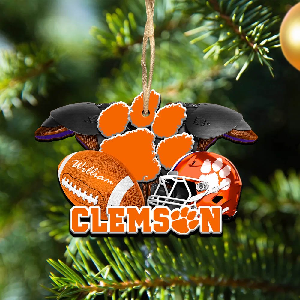 Clemson Tigers 2 Layered Wooden Ornament 2024 Version Personalized Your Name, America Football Ornament, Football Lover Gifts ETHY-52282