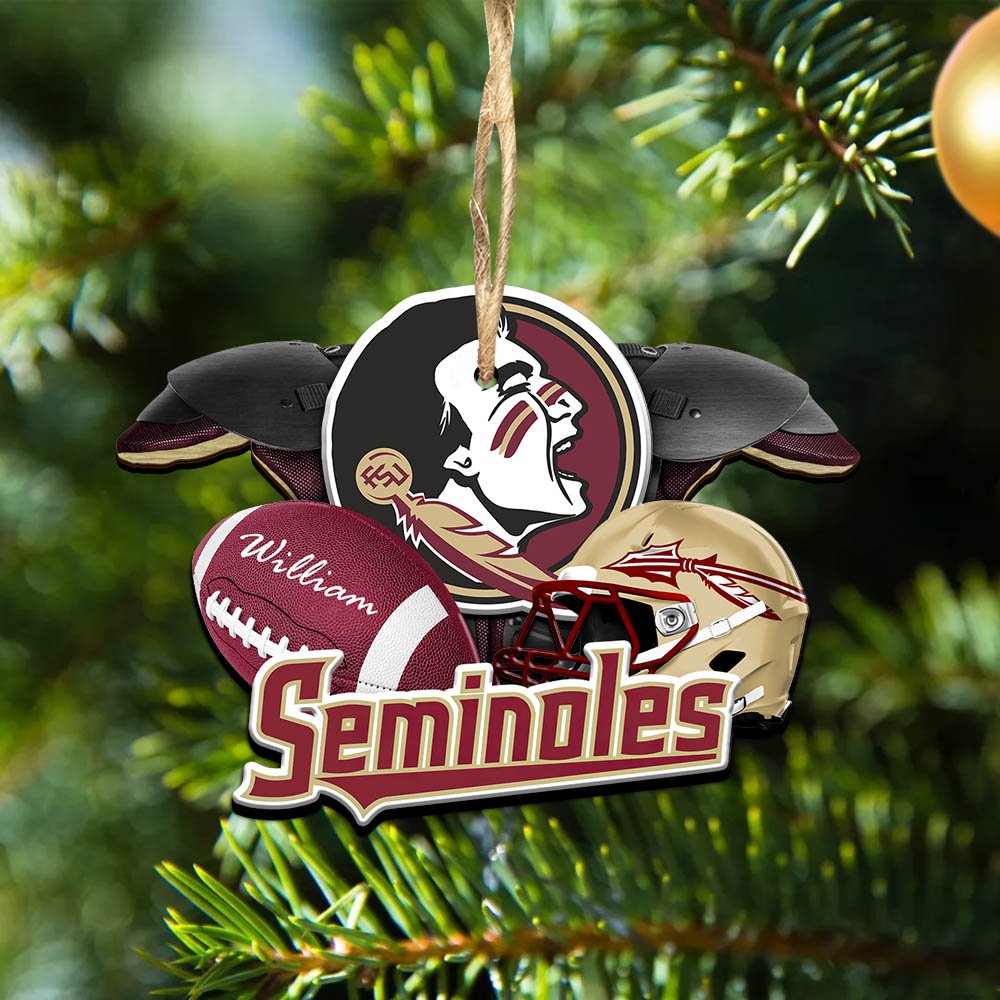Florida State Seminoles 2 Layered Wooden Ornament 2024 Version Personalized Your Name, America Football Ornament, Football Lover Gifts ETHY-52282