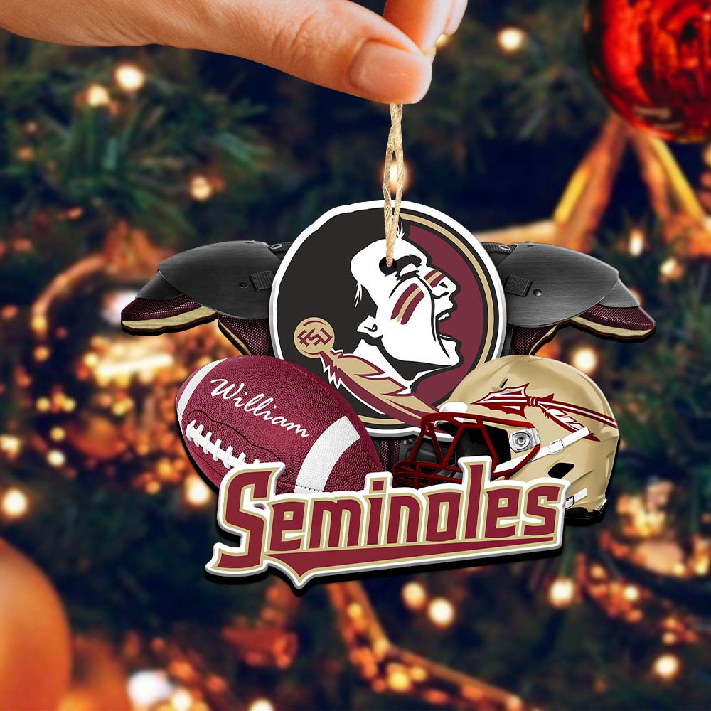 Alternative view of Florida State Seminoles 2 Layered Wooden Ornament 2024 Version Personalized Your Name, America Football Ornament, Football Lover Gifts ETHY-52282