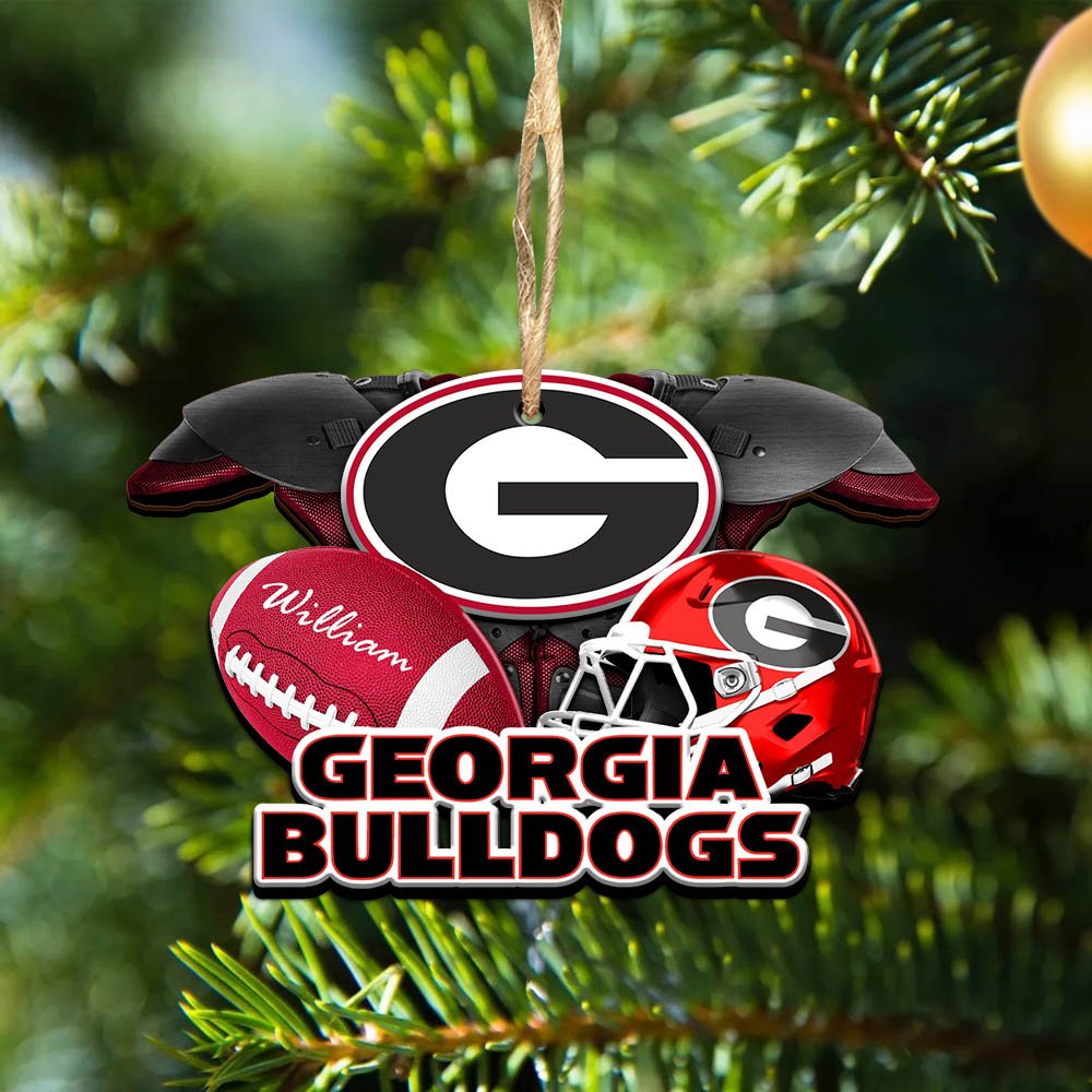 Georgia Bulldogs 2 Layered Wooden Ornament 2024 Version Personalized Your Name, America Football Ornament, Football Lover Gifts ETHY-52282