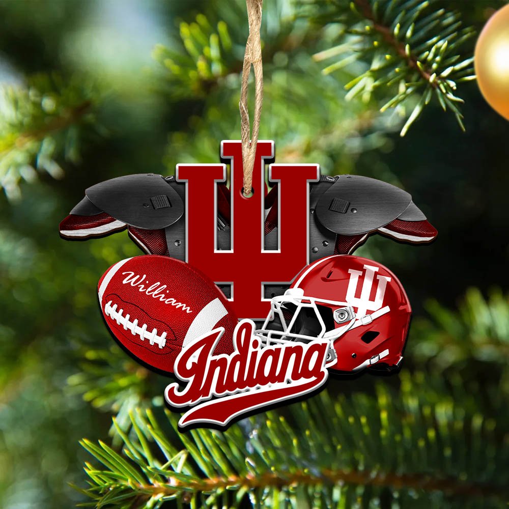 Indiana Hoosiers 2 Layered Wooden Ornament 2024 Version Personalized Your Name, America Football Ornament, Football Lover Gifts ETHY-52282