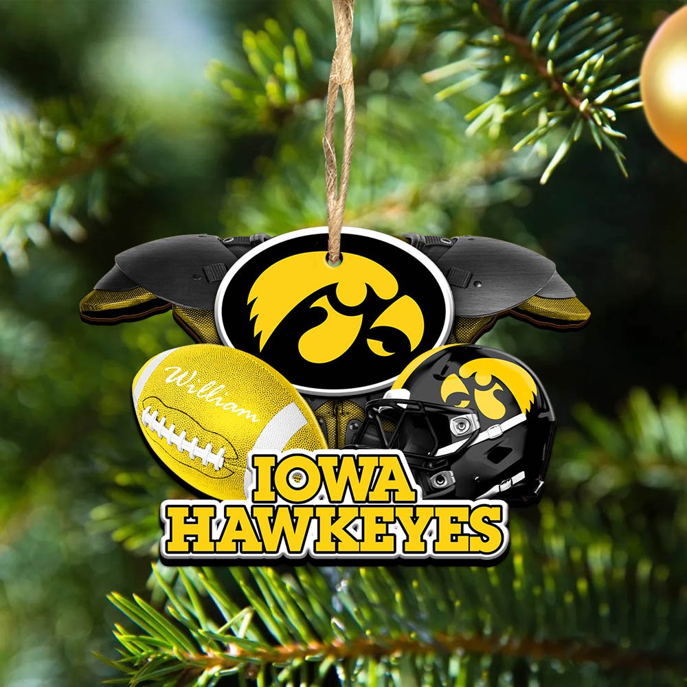 Iowa Hawkeyes 2 Layered Wooden Ornament 2024 Version Personalized Your Name, America Football Ornament, Football Lover Gifts ETHY-52282