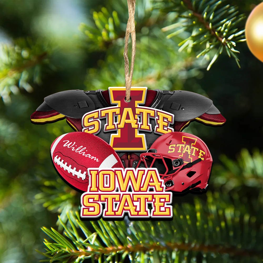 Iowa State Cyclones 2 Layered Wooden Ornament 2024 Version Personalized Your Name, America Football Ornament, Football Lover Gifts ETHY-52282