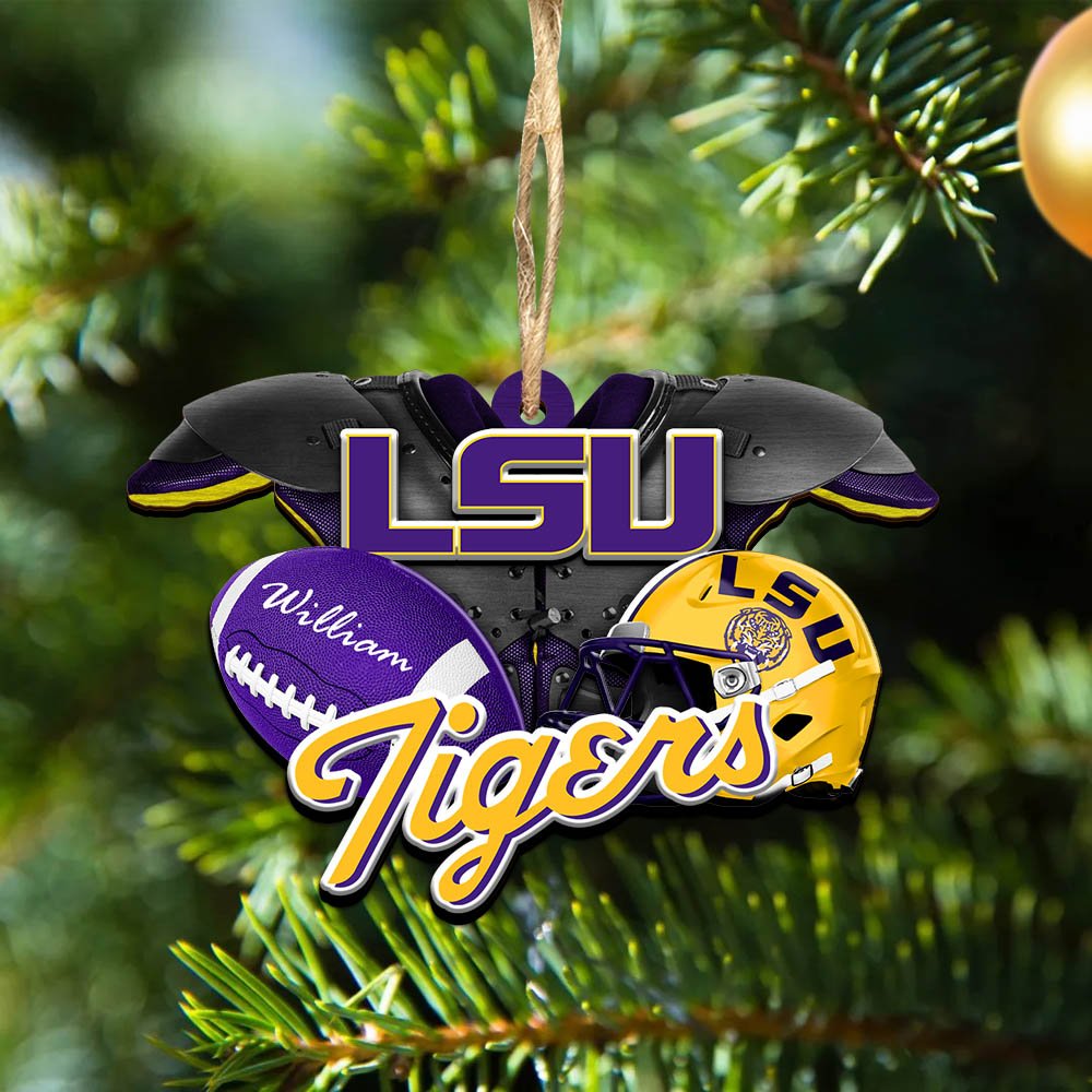 LSU TIGERS 2 Layered Wooden Ornament 2024 Version Personalized Your Name, America Football Ornament, Football Lover Gifts ETHY-52282