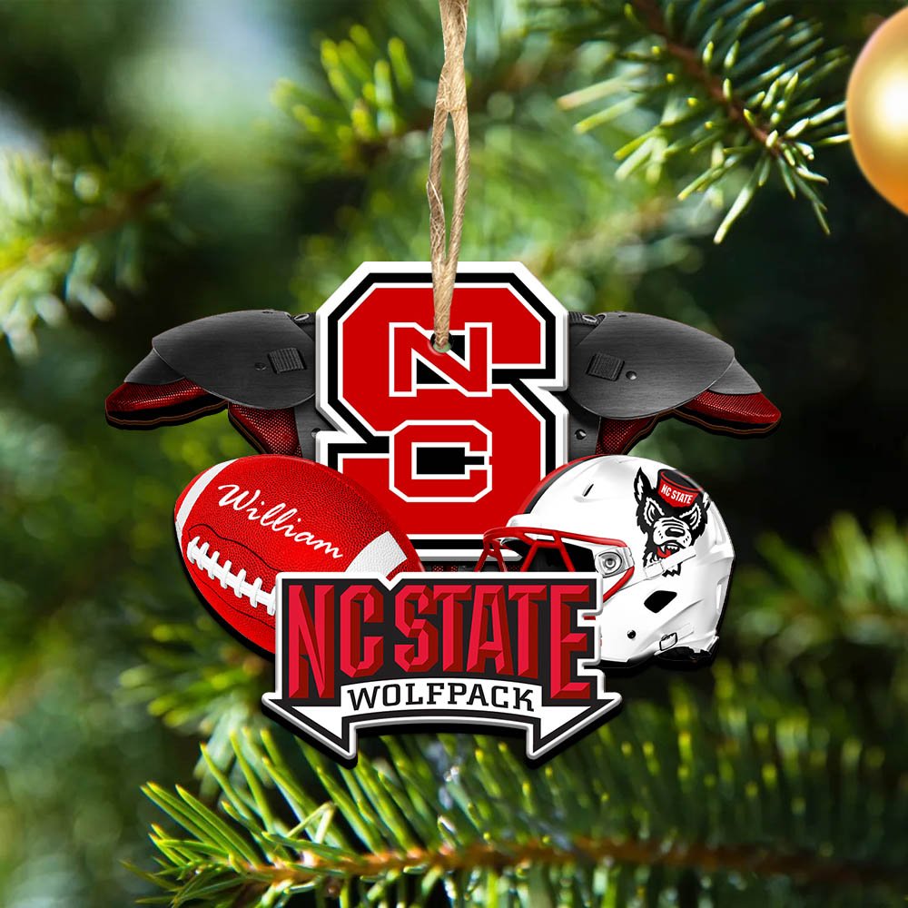 NC State Wolfpack 2 Layered Wooden Ornament 2024 Version Personalized Your Name, America Football Ornament, Football Lover Gifts ETHY-52282