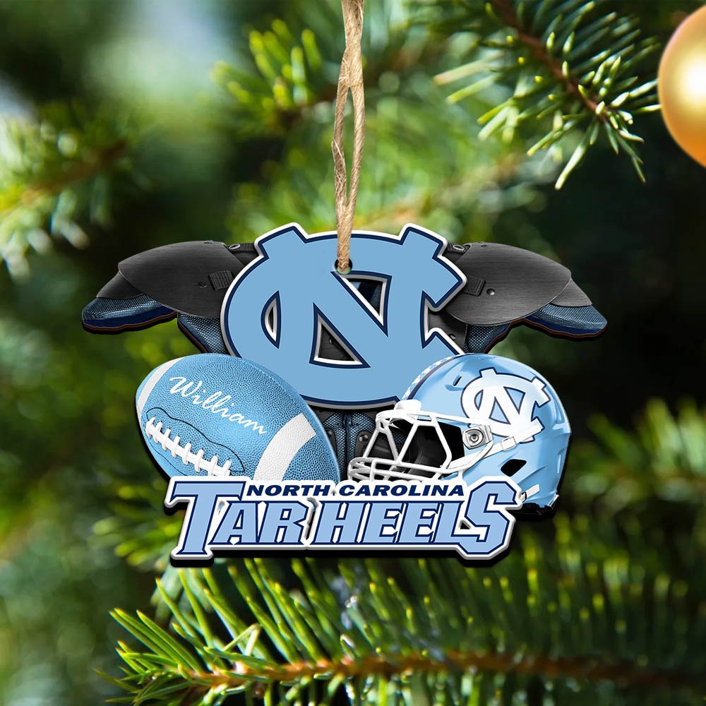 North Carolina Tar Heels 2 Layered Wooden Ornament 2024 Version Personalized Your Name, America Football Ornament, Football Lover Gifts ETHY-52282