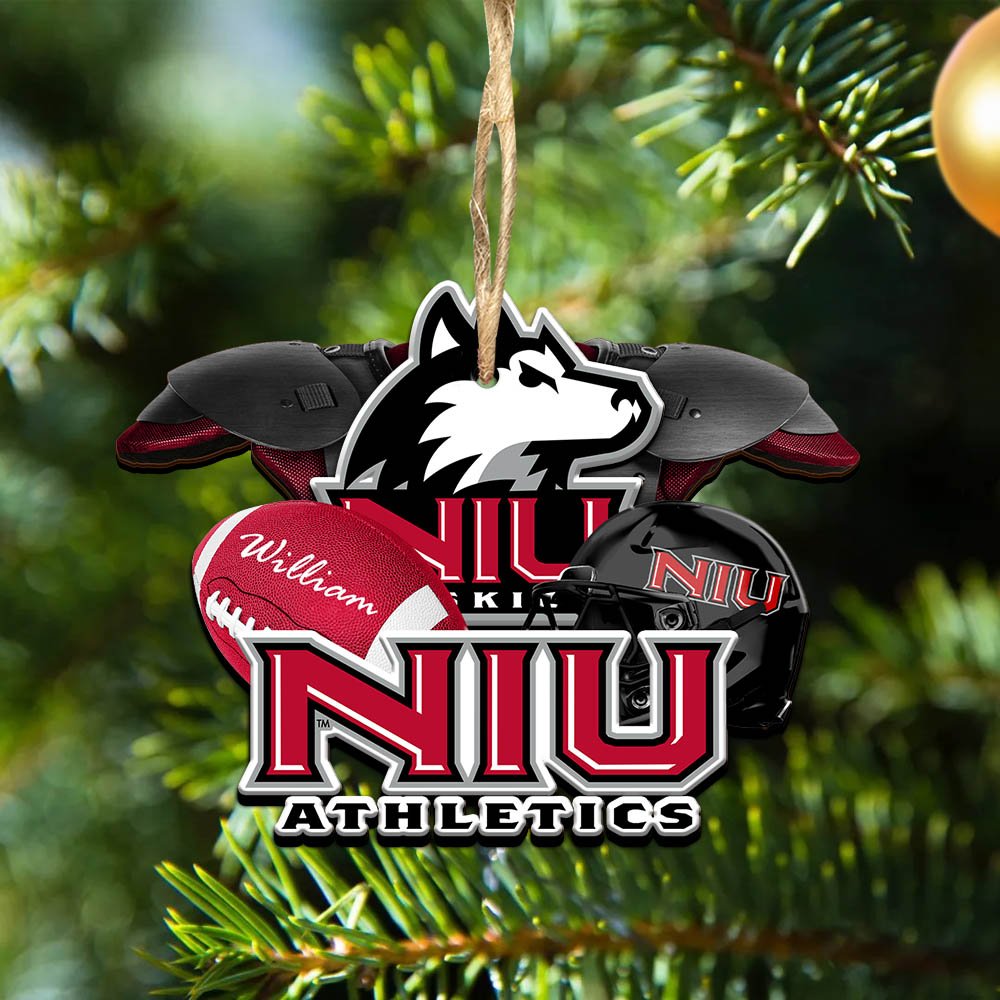 Northern Illinois Huskies 2 Layered Wooden Ornament 2024 Version Personalized Your Name, America Football Ornament, Football Lover Gifts ETHY-52282