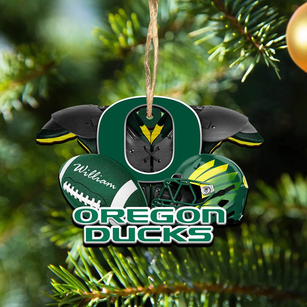 Oregon Ducks 2 Layered Wooden Ornament 2024 Version Personalized Your Name, America Football Ornament, Football Lover Gifts ETHY-52282