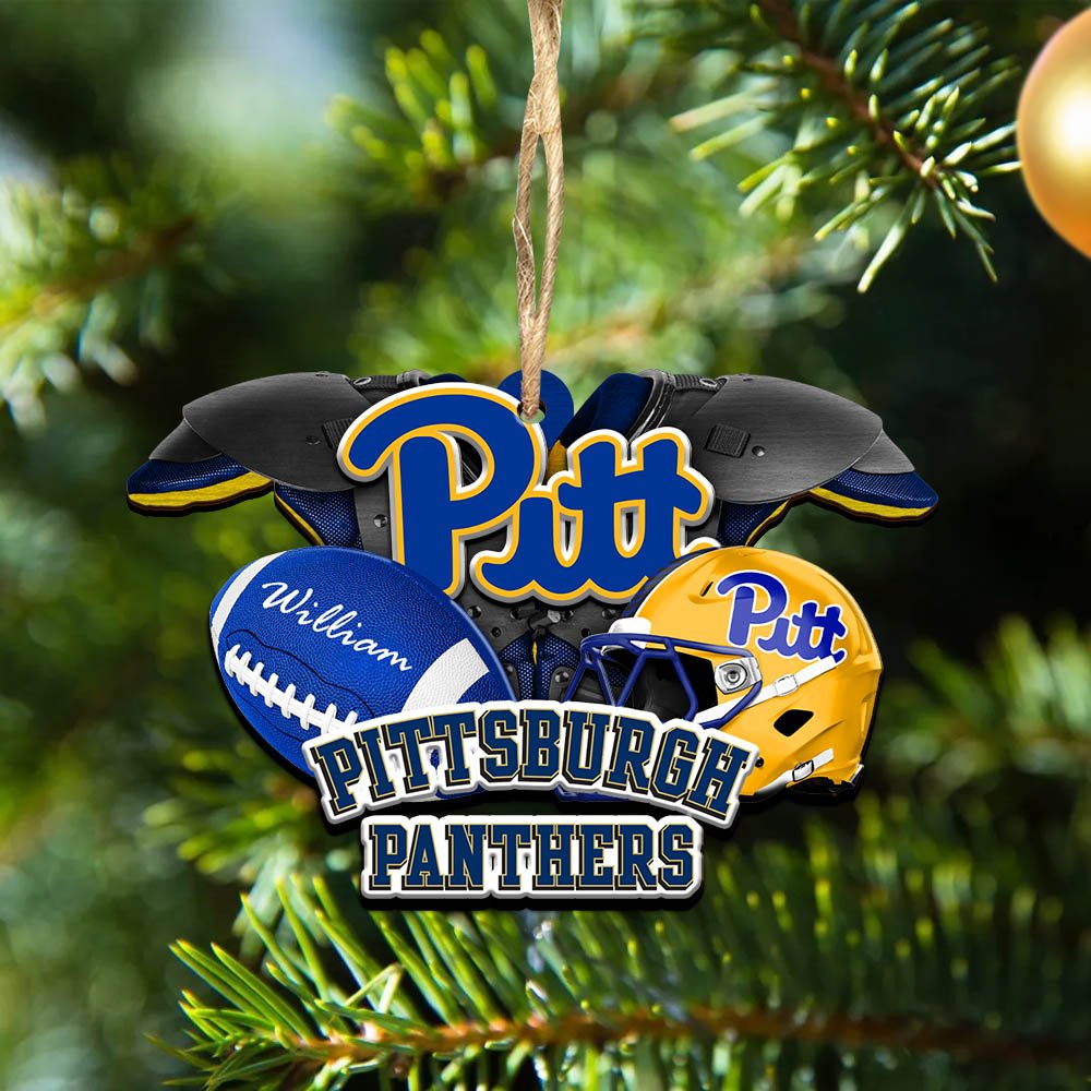 Pittsburgh Panthers 2 Layered Wooden Ornament 2024 Version Personalized Your Name, America Football Ornament, Football Lover Gifts ETHY-52282