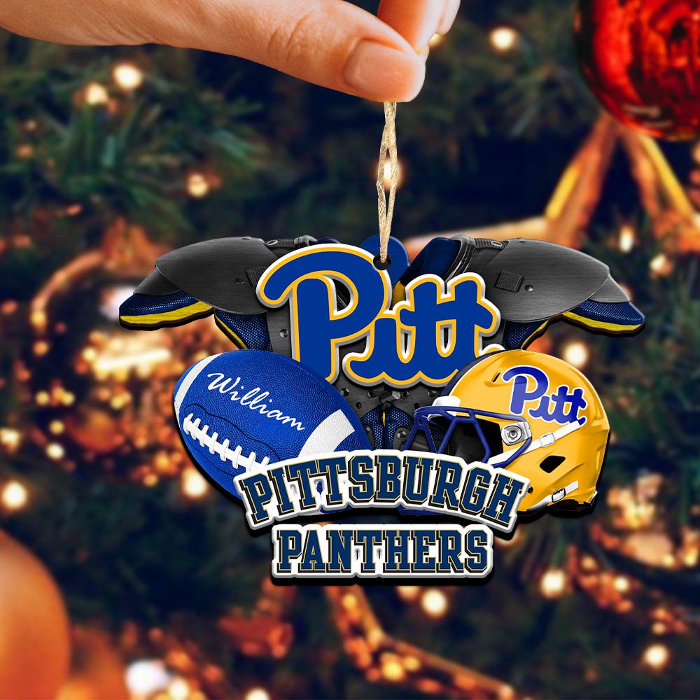 Alternative view of Pittsburgh Panthers 2 Layered Wooden Ornament 2024 Version Personalized Your Name, America Football Ornament, Football Lover Gifts ETHY-52282