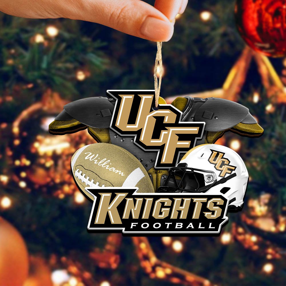 Alternative view of UCF Knights 2 Layered Wooden Ornament 2024 Version Personalized Your Name, America Football Ornament, Football Lover Gifts ETHY-52282