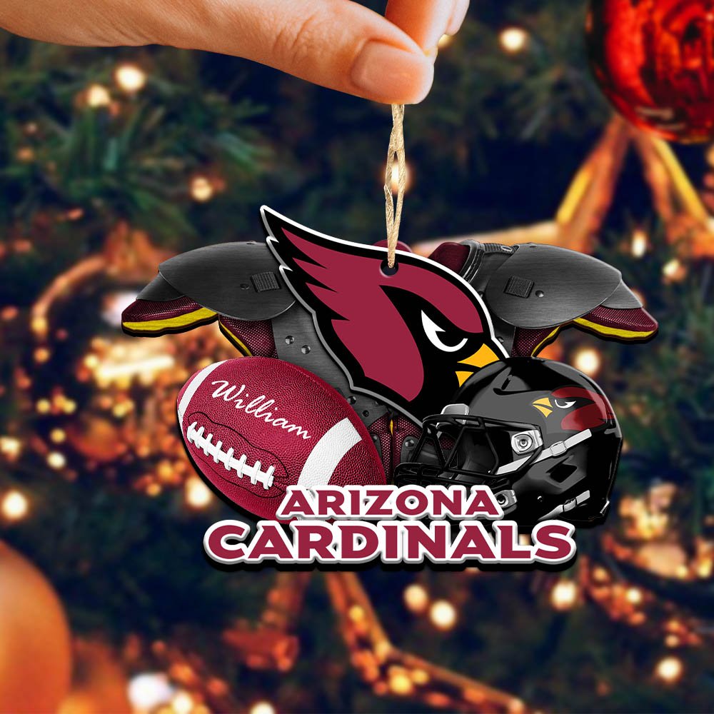 Alternative view of Arizona Cardinals 2 Layered Wooden Ornament 2024 Version Personalized Your Name, America Football Ornament, Football Lover Gifts ETHY-52282