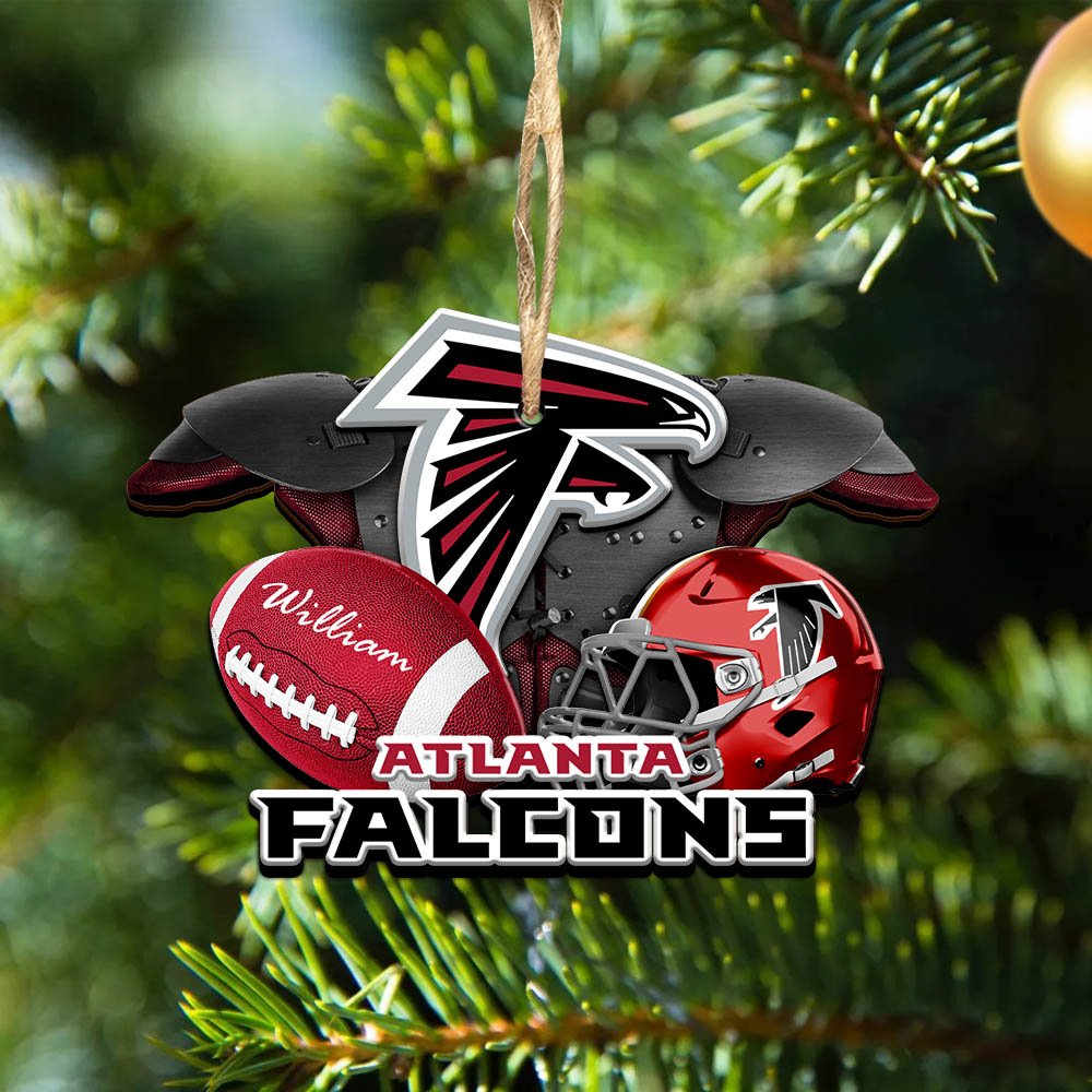 Atlanta Falcons 2 Layered Wooden Ornament 2024 Version Personalized Your Name, America Football Ornament, Football Lover Gifts ETHY-52282