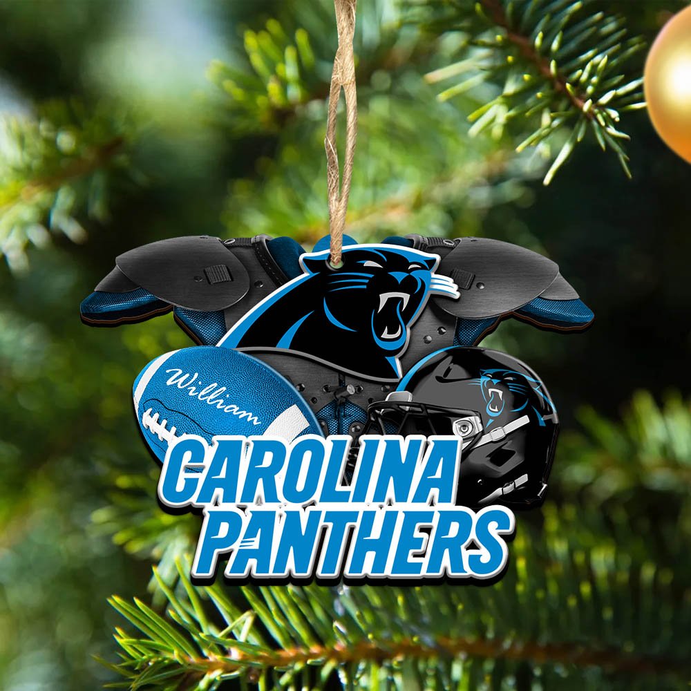 Carolina Panthers 2 Layered Wooden Ornament 2024 Version Personalized Your Name, America Football Ornament, Football Lover Gifts ETHY-52282