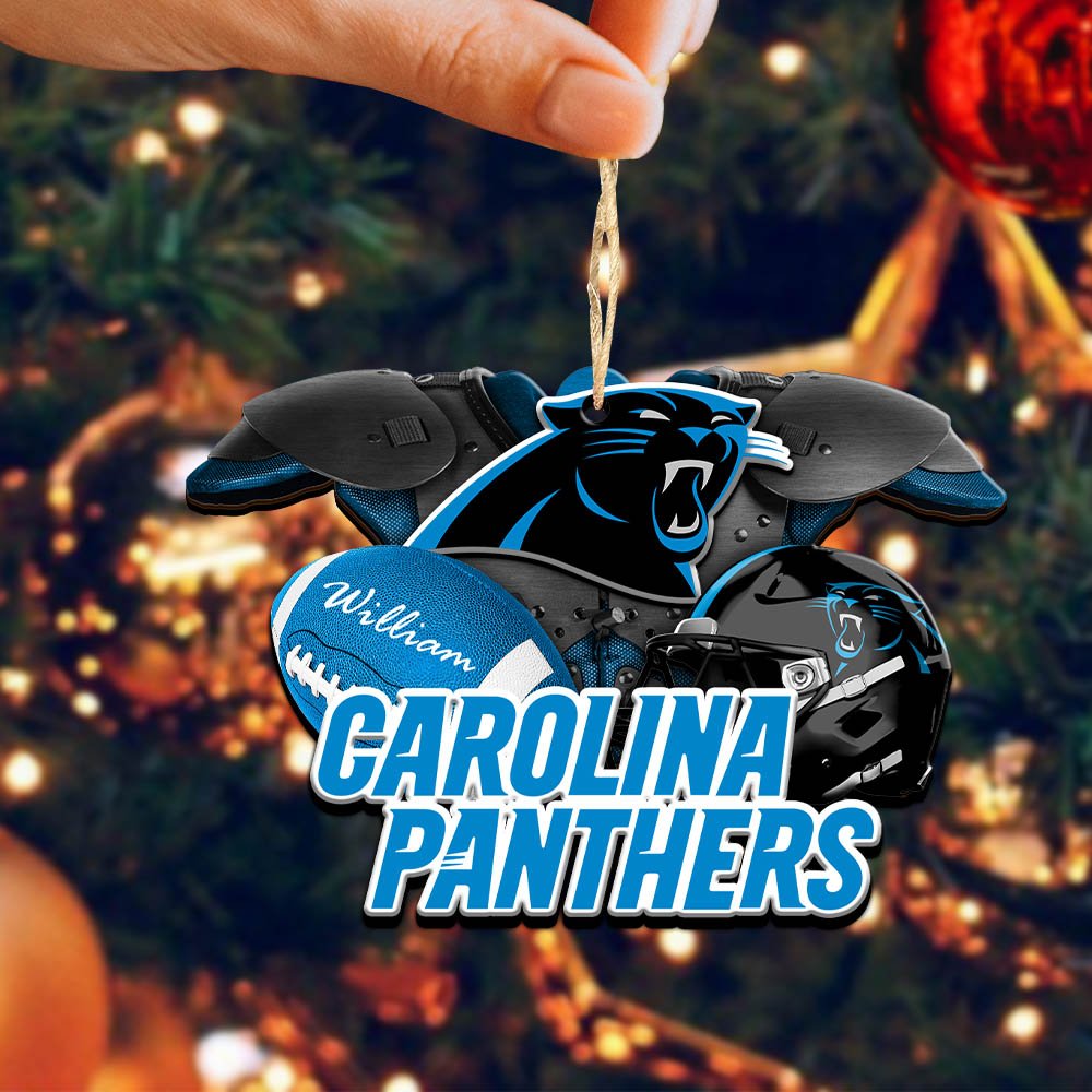 Alternative view of Carolina Panthers 2 Layered Wooden Ornament 2024 Version Personalized Your Name, America Football Ornament, Football Lover Gifts ETHY-52282
