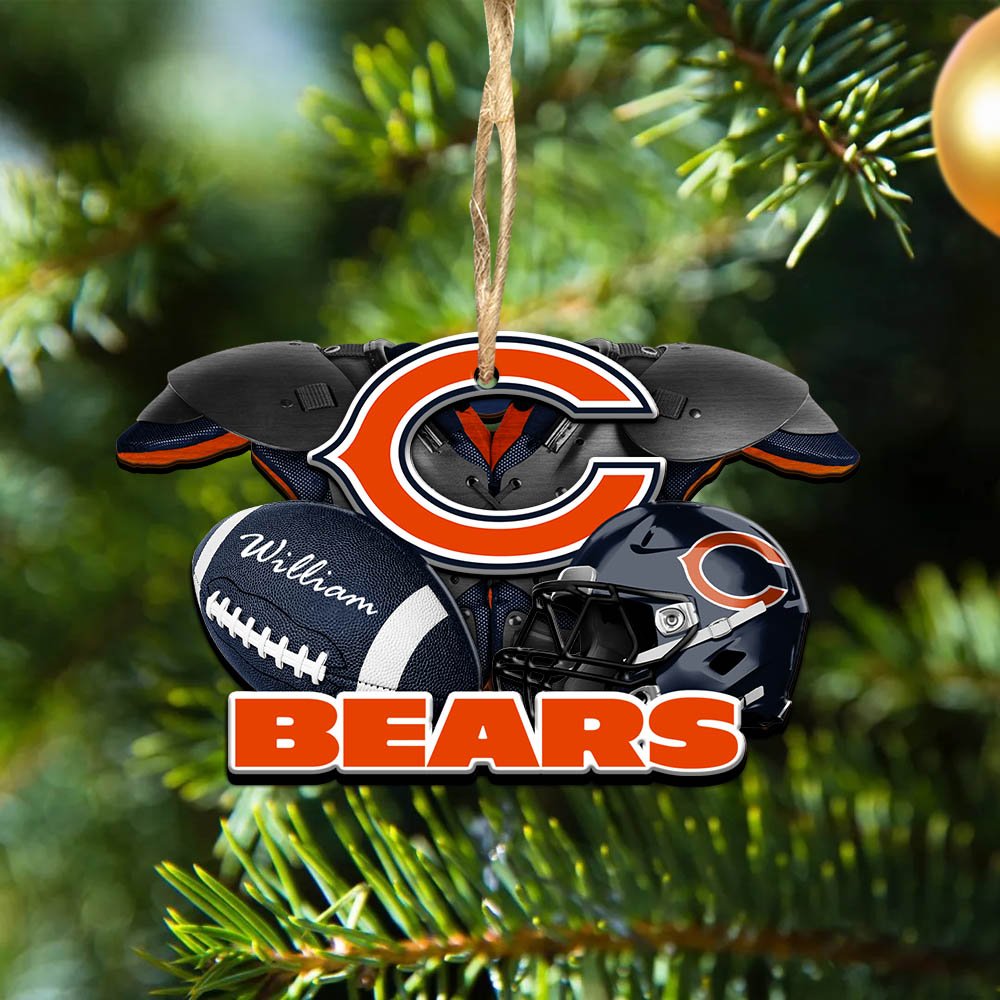 Chicago Bears 2 Layered Wooden Ornament 2024 Version Personalized Your Name, America Football Ornament, Football Lover Gifts ETHY-52282
