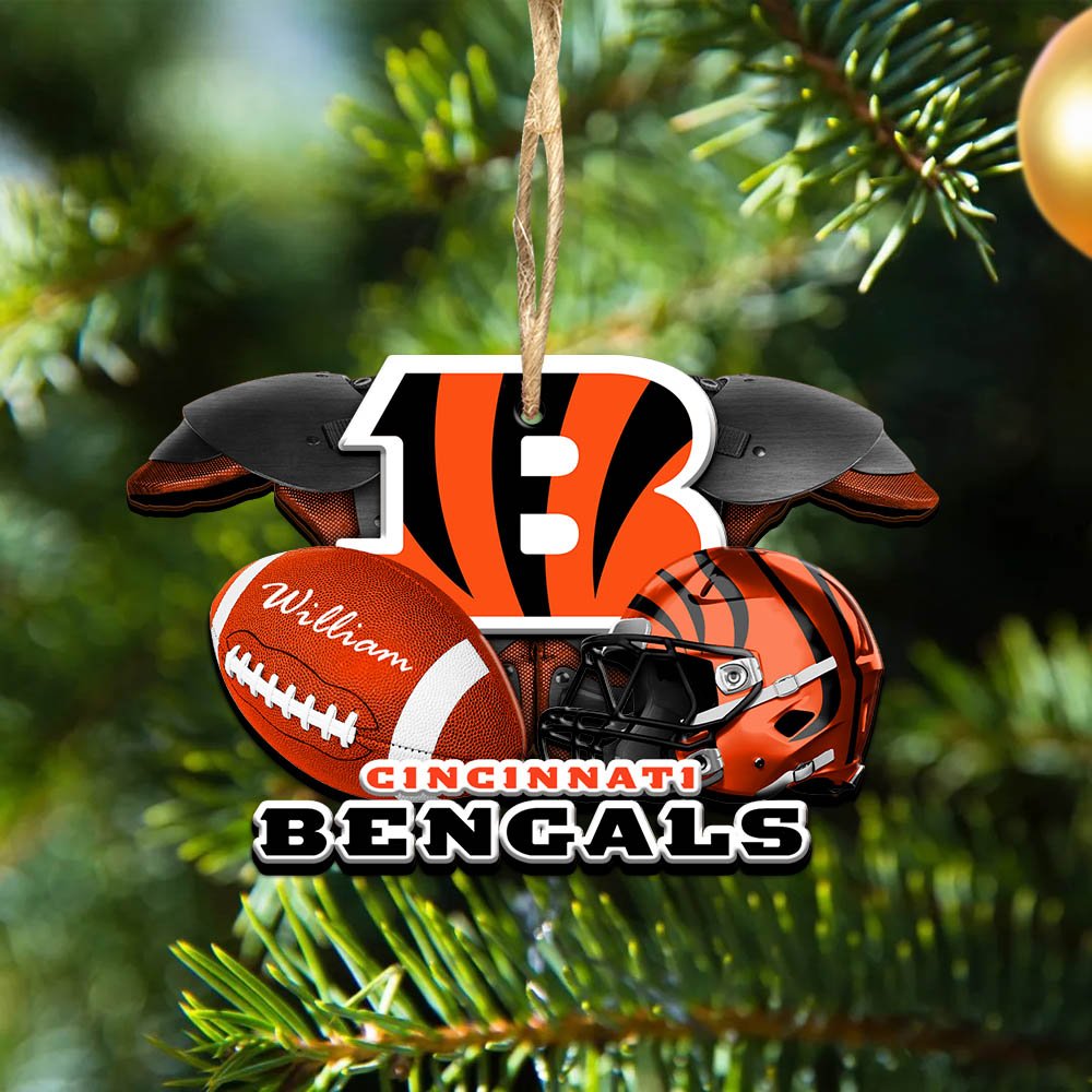 Cincinnati Bengals 2 Layered Wooden Ornament 2024 Version Personalized Your Name, America Football Ornament, Football Lover Gifts ETHY-52282