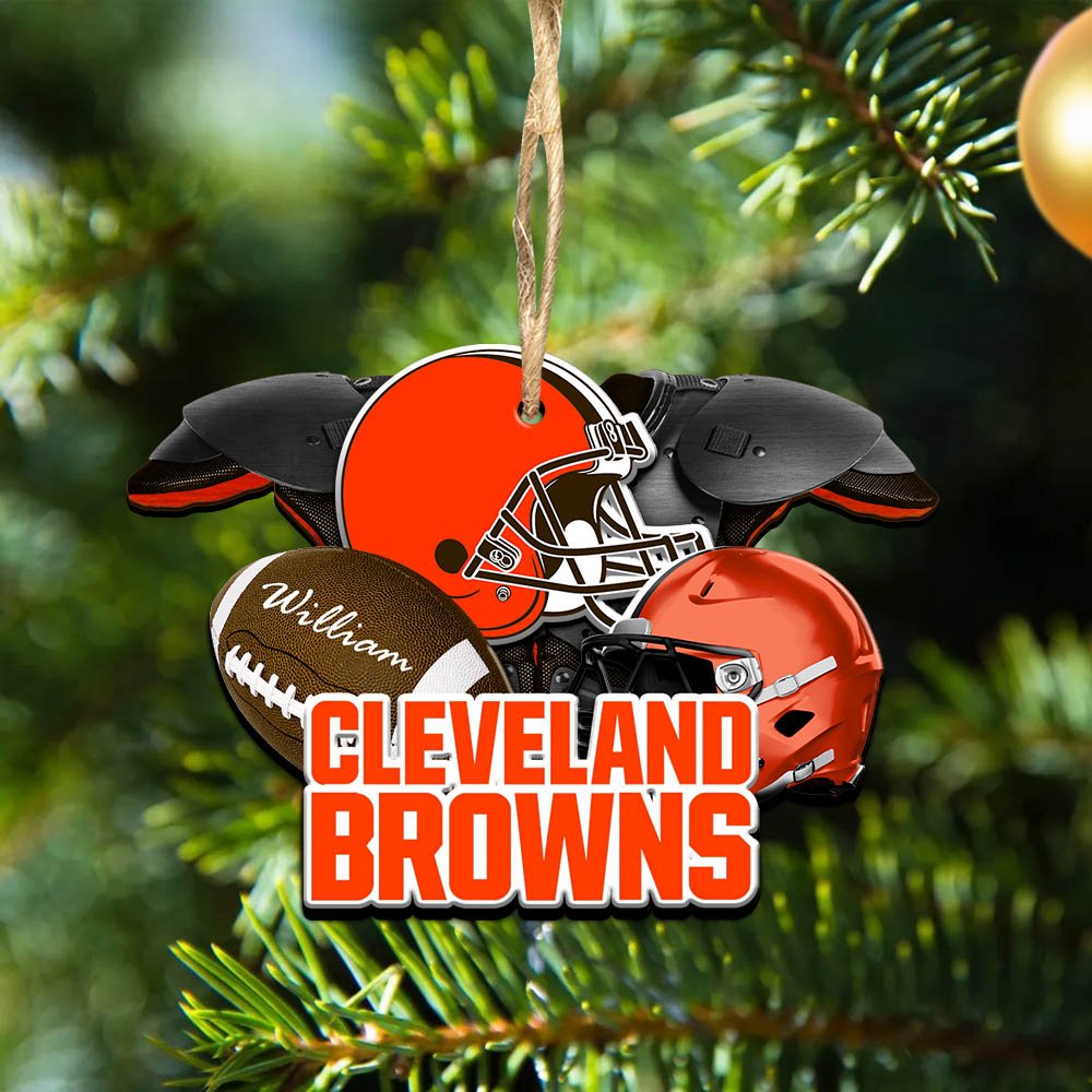 Cleveland Browns 2 Layered Wooden Ornament 2024 Version Personalized Your Name, America Football Ornament, Football Lover Gifts ETHY-52282
