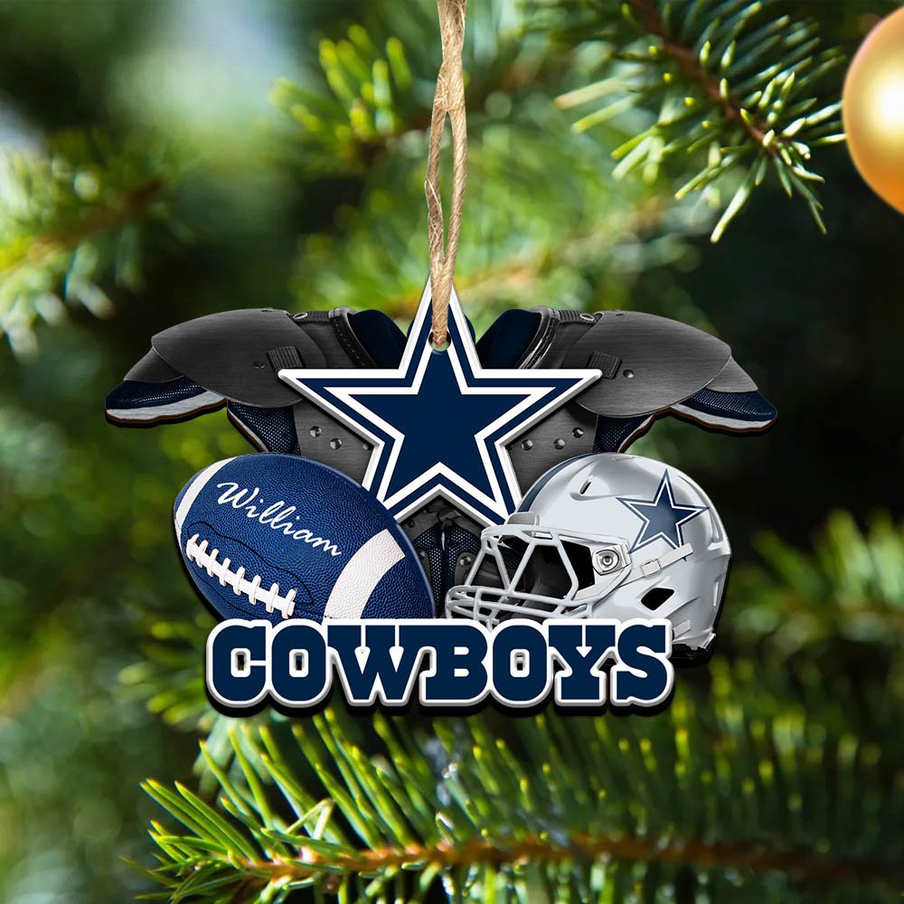 Dallas Cowboys 2 Layered Wooden Ornament 2024 Version Personalized Your Name, America Football Ornament, Football Lover Gifts ETHY-52282