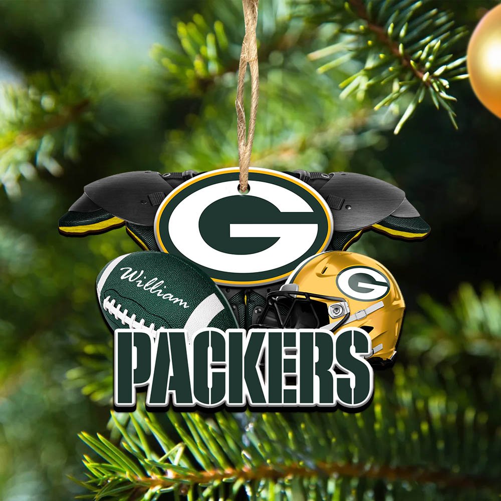 Green Bay Packers 2 Layered Wooden Ornament 2024 Version Personalized Your Name, America Football Ornament, Football Lover Gifts ETHY-52282