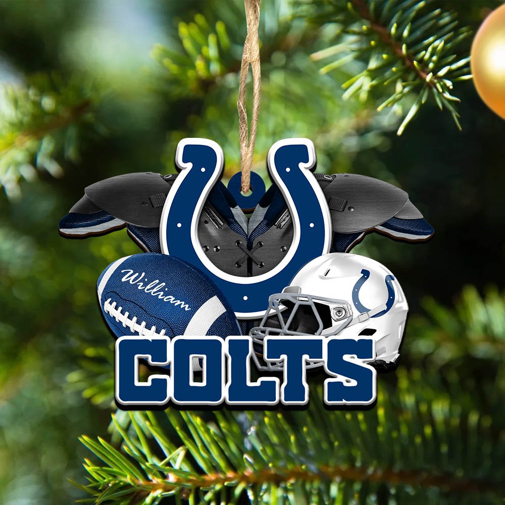 Indianapolis Colts 2 Layered Wooden Ornament 2024 Version Personalized Your Name, America Football Ornament, Football Lover Gifts ETHY-52282