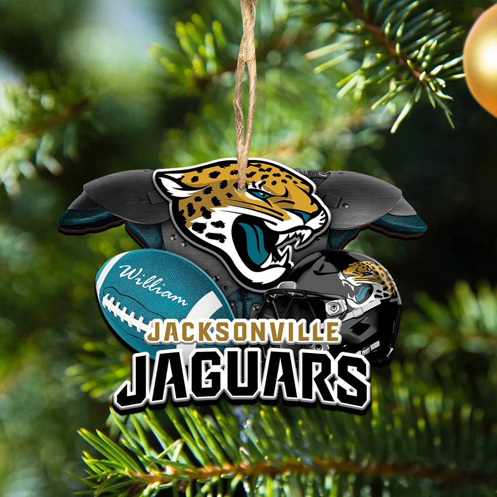 Jacksonville Jaguars 2 Layered Wooden Ornament 2024 Version Personalized Your Name, America Football Ornament, Football Lover Gifts ETHY-52282