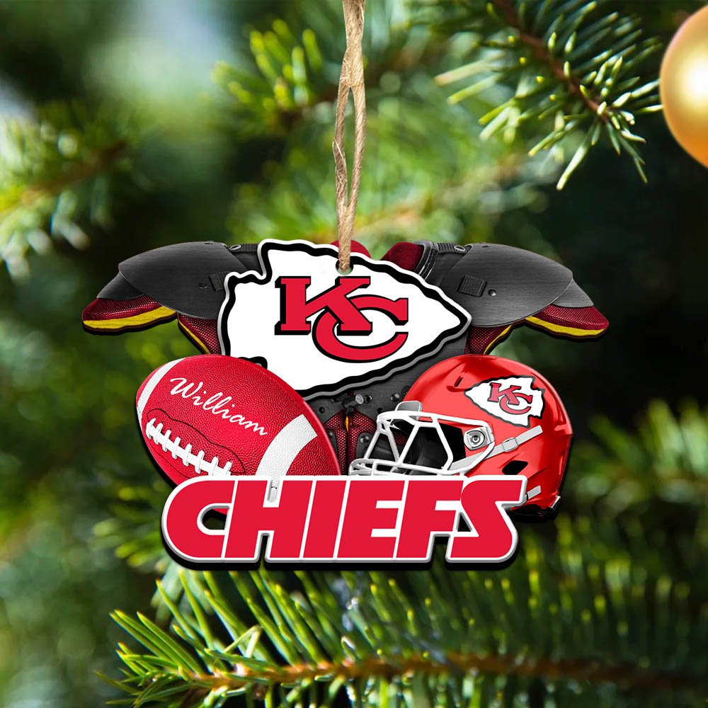Kansas City Chiefs 2 Layered Wooden Ornament 2024 Version Personalized Your Name, America Football Ornament, Football Lover Gifts ETHY-52282