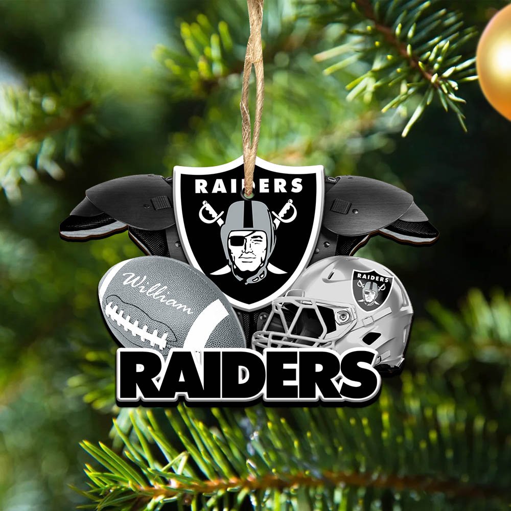 Las Vegas Raiders 2 Layered Wooden Ornament 2024 Version Personalized Your Name, America Football Ornament, Football Lover Gifts ETHY-52282