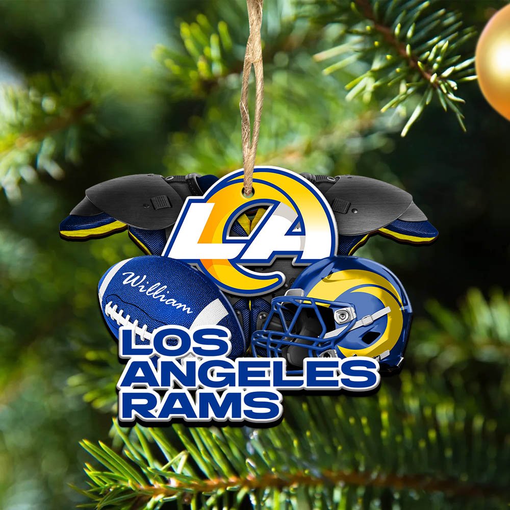 Los Angeles Rams 2 Layered Wooden Ornament 2024 Version Personalized Your Name, America Football Ornament, Football Lover Gifts ETHY-52282