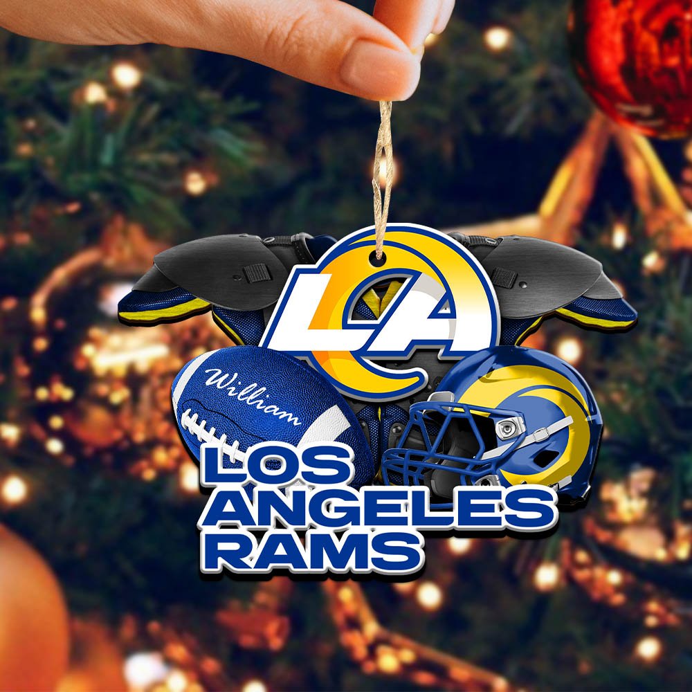 Alternative view of Los Angeles Rams 2 Layered Wooden Ornament 2024 Version Personalized Your Name, America Football Ornament, Football Lover Gifts ETHY-52282