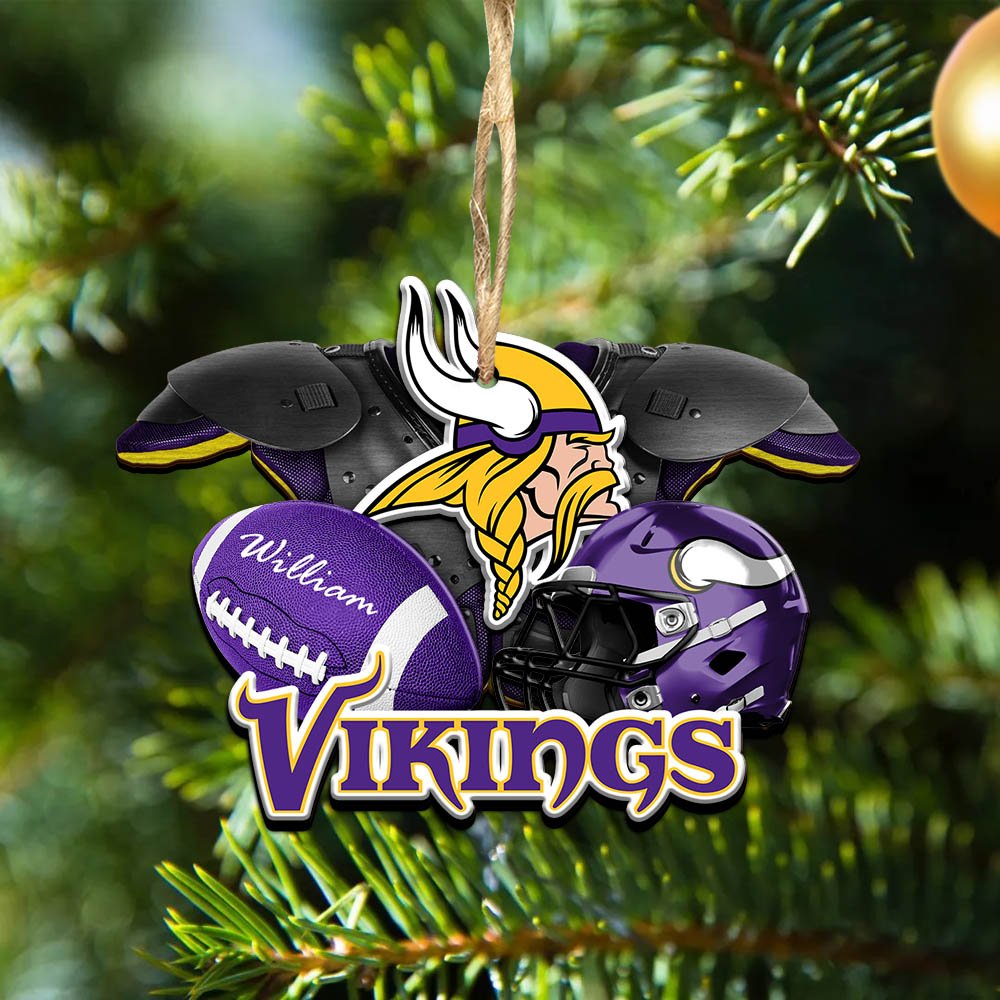 Minnesota Vikings 2 Layered Wooden Ornament 2024 Version Personalized Your Name, America Football Ornament, Football Lover Gifts ETHY-52282