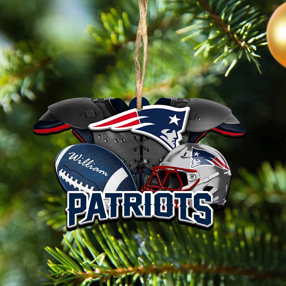 New England Patriots 2 Layered Wooden Ornament 2024 Version Personalized Your Name, America Football Ornament, Football Lover Gifts ETHY-52282