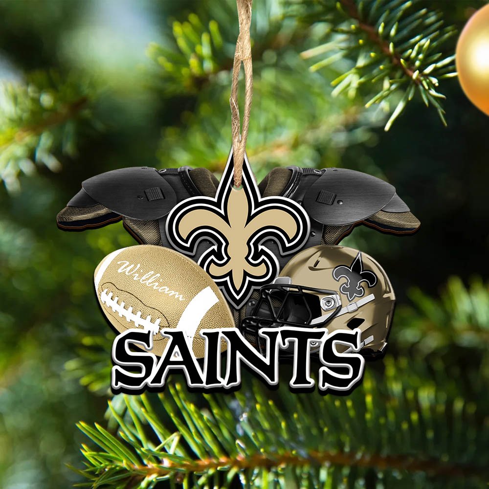 New Orleans Saints 2 Layered Wooden Ornament 2024 Version Personalized Your Name, America Football Ornament, Football Lover Gifts ETHY-52282