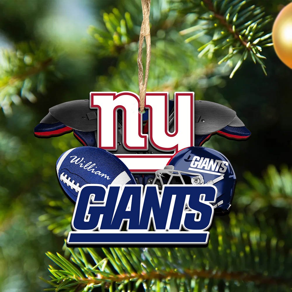 New York Giants 2 Layered Wooden Ornament 2024 Version Personalized Your Name, America Football Ornament, Football Lover Gifts ETHY-52282