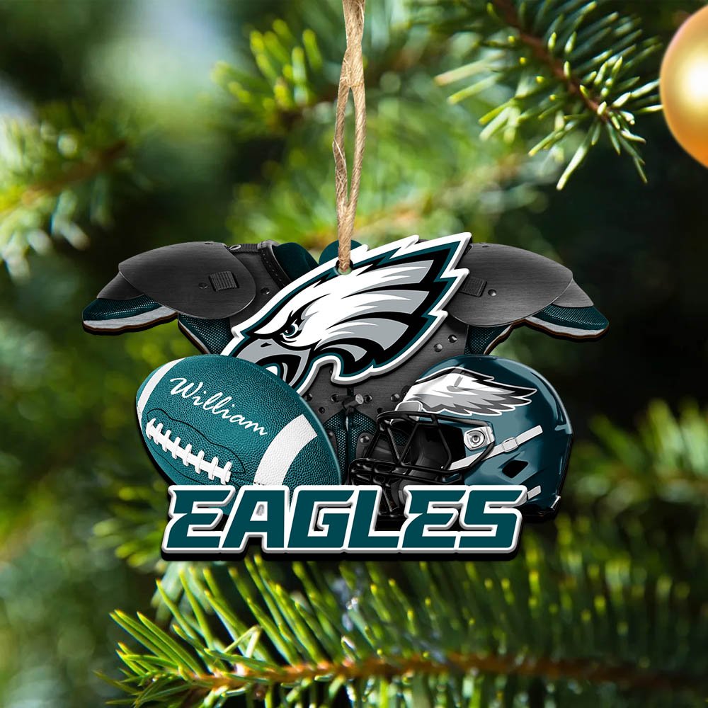 Philadelphia Eagles 2 Layered Wooden Ornament 2024 Version Personalized Your Name, America Football Ornament, Football Lover Gifts ETHY-52282