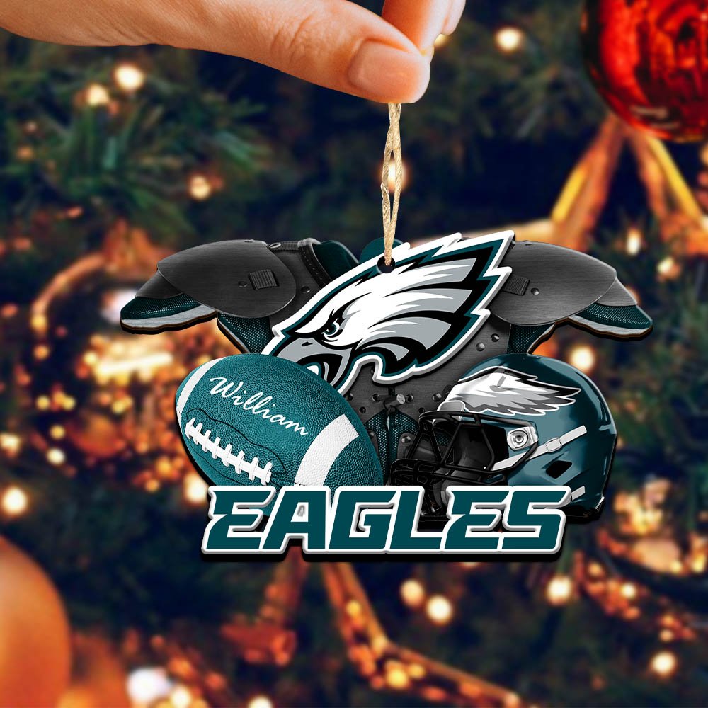 Alternative view of Philadelphia Eagles 2 Layered Wooden Ornament 2024 Version Personalized Your Name, America Football Ornament, Football Lover Gifts ETHY-52282