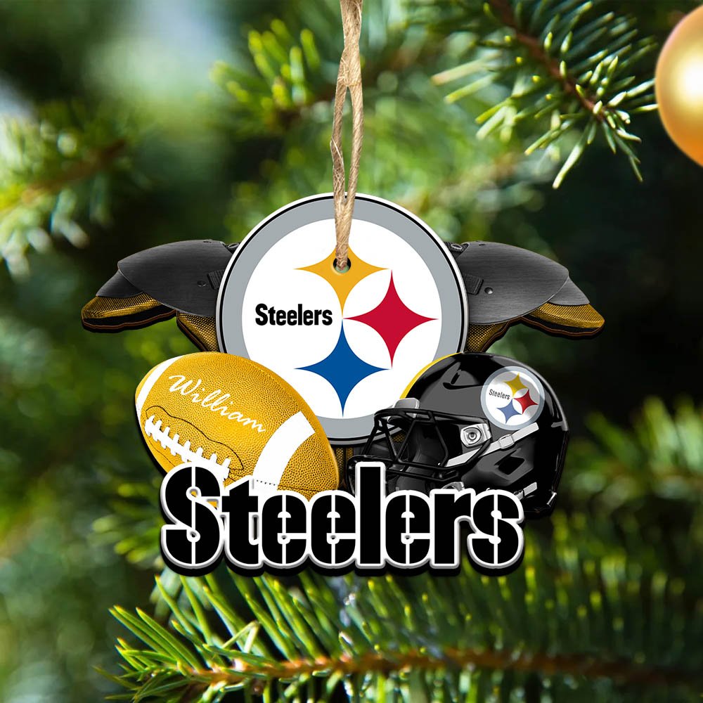 Pittsburgh Steelers 2 Layered Wooden Ornament 2024 Version Personalized Your Name, America Football Ornament, Football Lover Gifts ETHY-52282