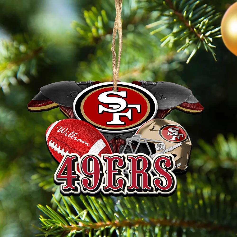 San Francisco 49ers 2 Layered Wooden Ornament 2024 Version Personalized Your Name, America Football Ornament, Football Lover Gifts ETHY-52282