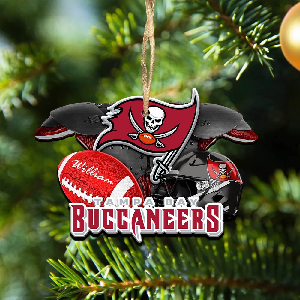 Tampa Bay Buccaneers 2 Layered Wooden Ornament 2024 Version Personalized Your Name, America Football Ornament, Football Lover Gifts ETHY-52282