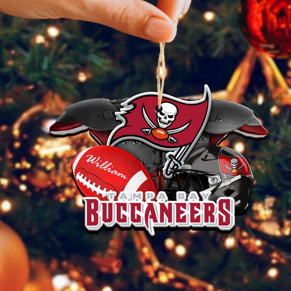 Alternative view of Tampa Bay Buccaneers 2 Layered Wooden Ornament 2024 Version Personalized Your Name, America Football Ornament, Football Lover Gifts ETHY-52282