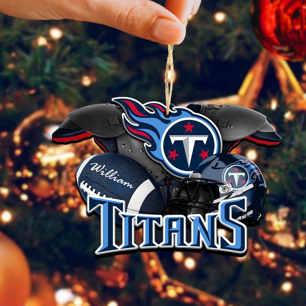 Alternative view of Tennessee Titans 2 Layered Wooden Ornament 2024 Version Personalized Your Name, America Football Ornament, Football Lover Gifts ETHY-52282