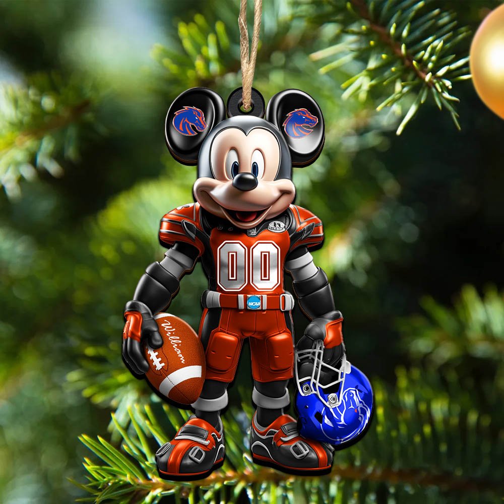 Boise State Broncos 2 Layered Wooden Ornament 2024 Version Personalized Your Name And Number, Sport Ornament, Sport Gifts ETHY-52303