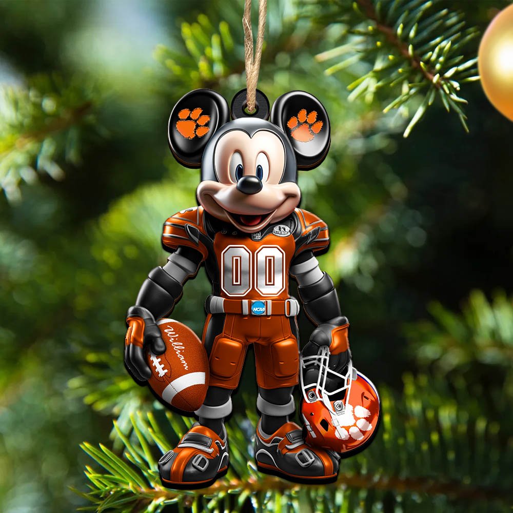 Clemson Tigers 2 Layered Wooden Ornament 2024 Version Personalized Your Name And Number, Sport Ornament, Sport Gifts ETHY-52303