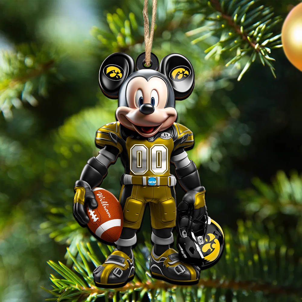 Iowa Hawkeyes 2 Layered Wooden Ornament 2024 Version Personalized Your Name And Number, Sport Ornament, Sport Gifts ETHY-52303