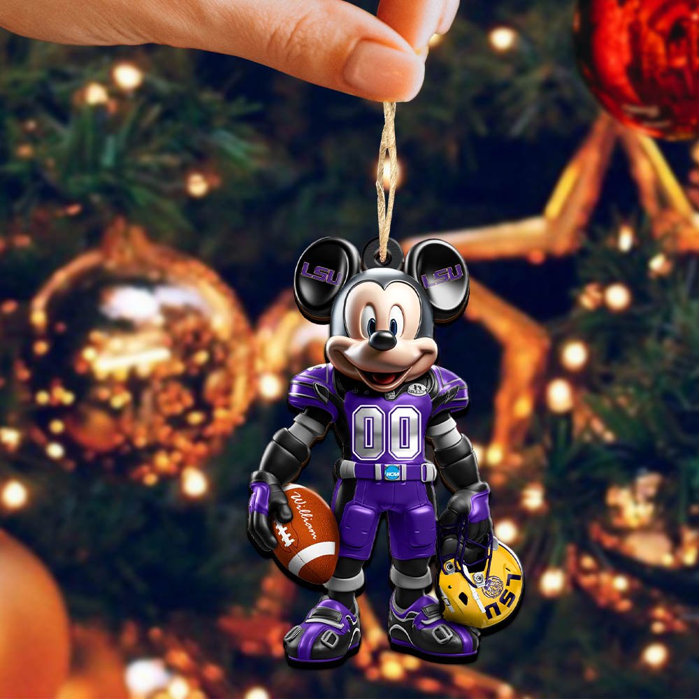 Alternative view of LSU TIGERS 2 Layered Wooden Ornament 2024 Version Personalized Your Name And Number, Sport Ornament, Sport Gifts ETHY-52303