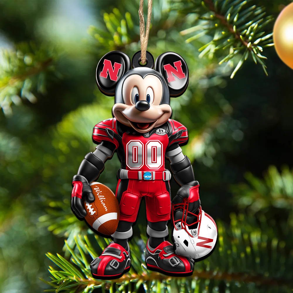 Nebraska Cornhuskers 2 Layered Wooden Ornament 2024 Version Personalized Your Name And Number, Sport Ornament, Sport Gifts ETHY-52303