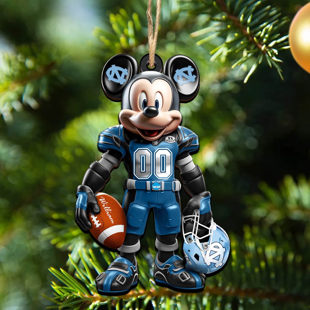 North Carolina Tar Heels 2 Layered Wooden Ornament 2024 Version Personalized Your Name And Number, Sport Ornament, Sport Gifts ETHY-52303