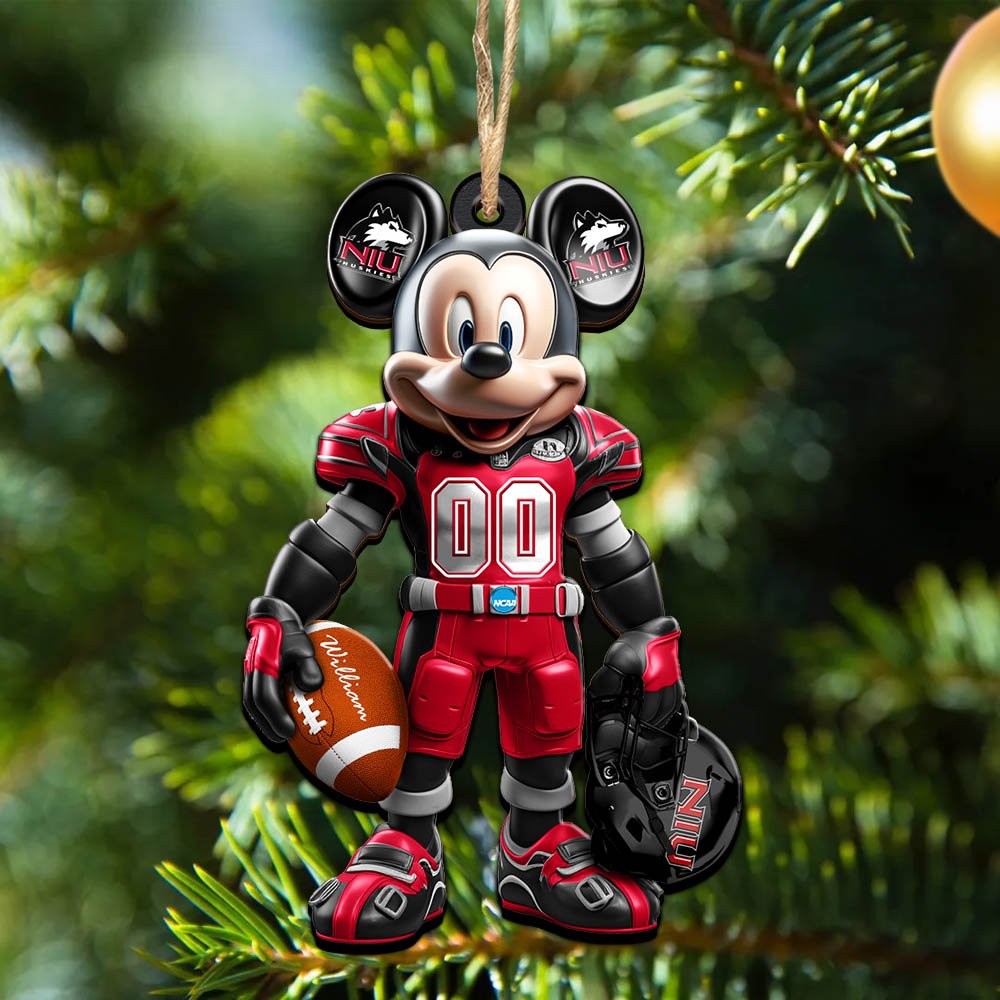 Northern Illinois Huskies 2 Layered Wooden Ornament 2024 Version Personalized Your Name And Number, Sport Ornament, Sport Gifts ETHY-52303